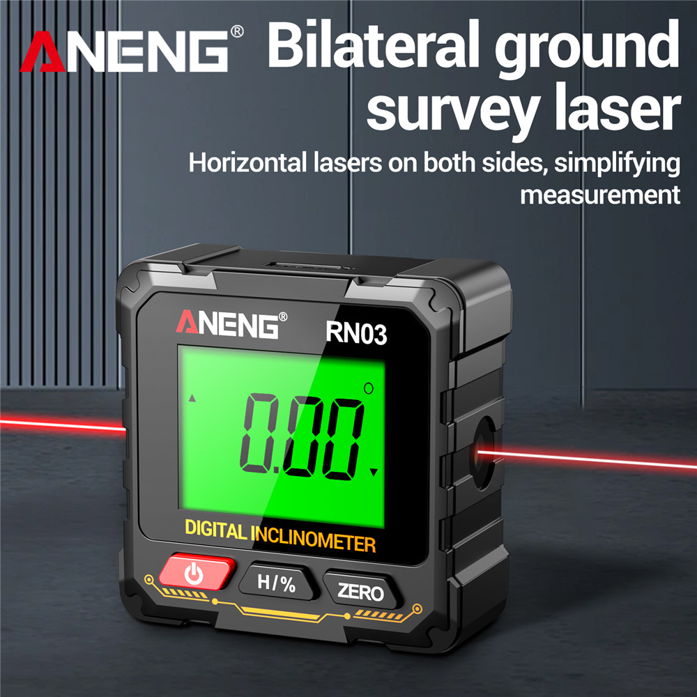 Industrial Laser Alignment - 4-Side Magnetic Digital Angle Gauge 360°