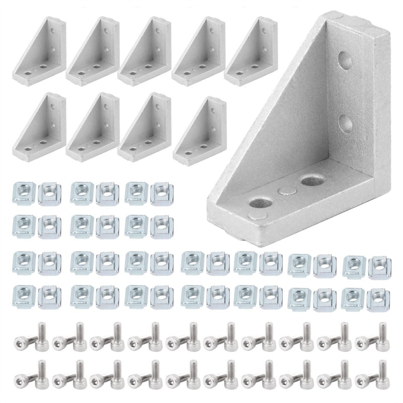 Aluminum T-Slot Profile - 2040 Aluminum Profile Connector Set 10pcs
