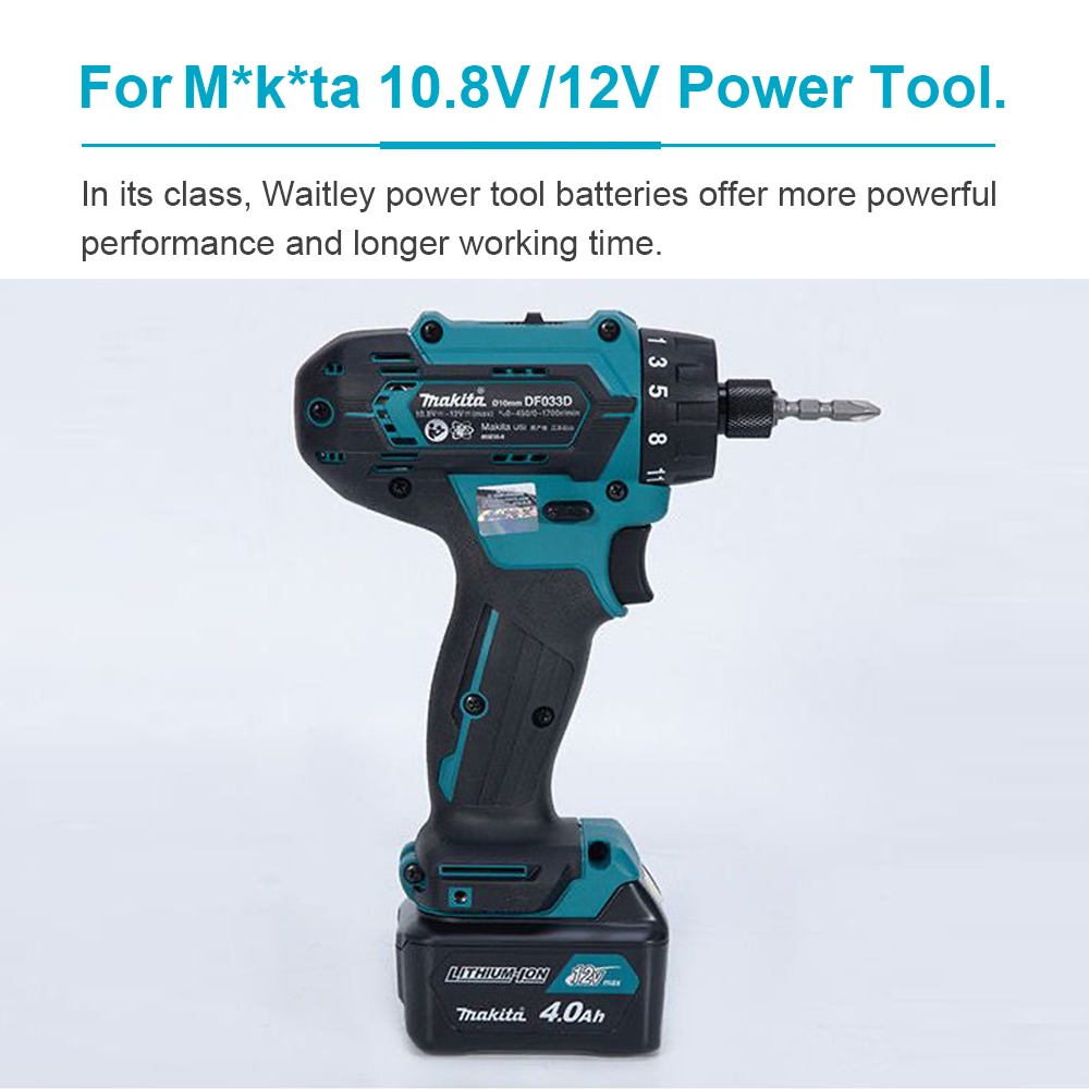 12V 4000mAh Lithium Battery Re - Makita Drill Hp1640 评论和价格