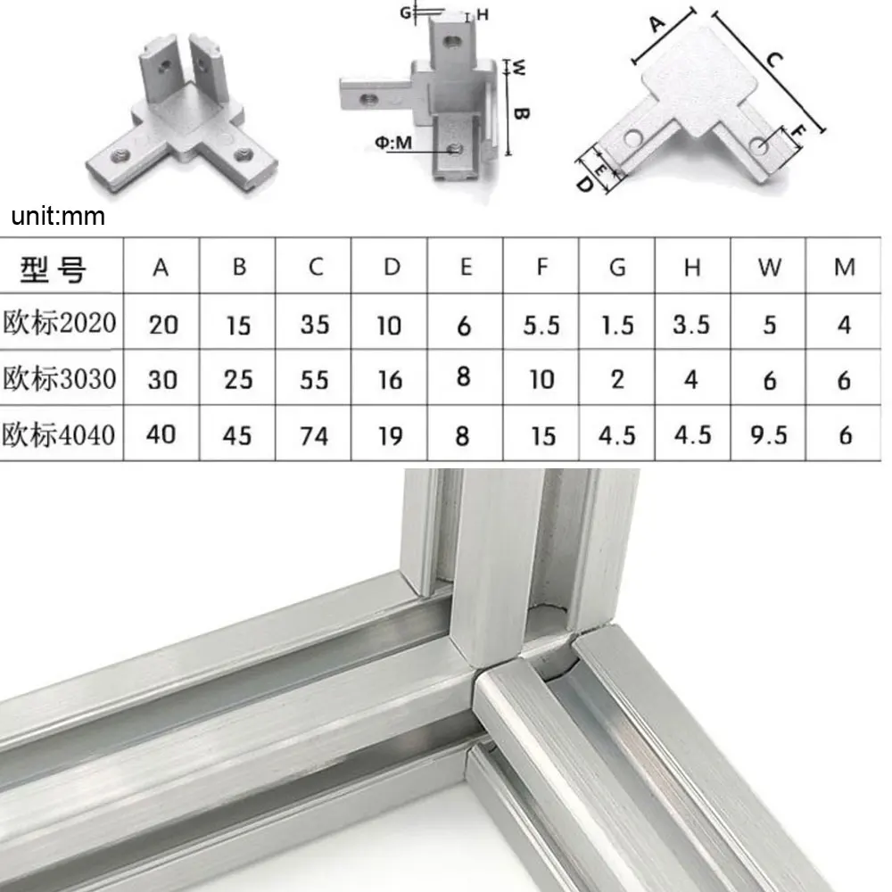 10 Pcs 3 Way Corner Bracket Co - Aluminum T-Slot Profile 评论和价格