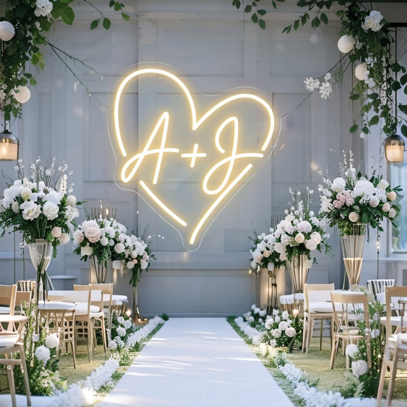 Custom Initials Heart LED Neon - Industrial Laser Marker 评论和价格