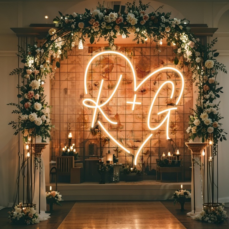 Custom Initials Heart LED Neon - Industrial Laser Marker 评论和价格