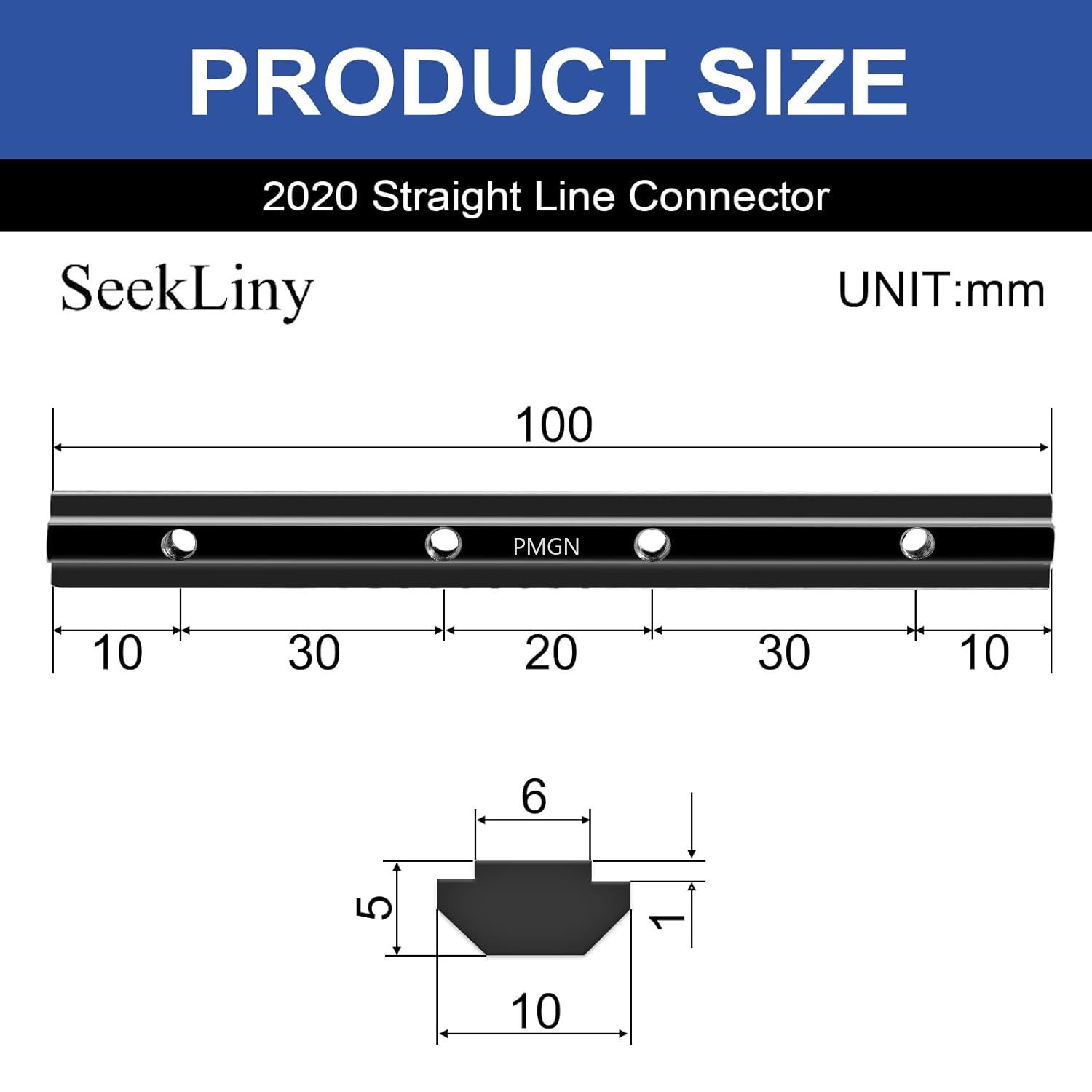 10pcs 2020 Staight Connector C - Aluminum T-Slot Profile 评论和价格